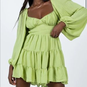 Danny Long Sleeve Mini Dress Green